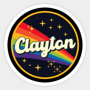 Clayton // Rainbow In Space Vintage Style Sticker